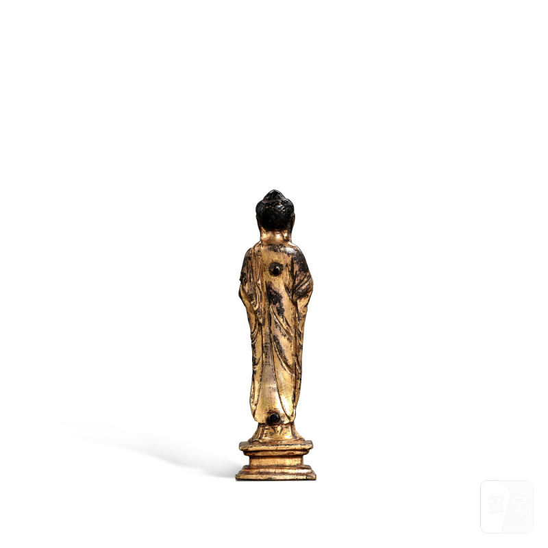 A gilt-bronze standing figure of Buddha, Liao dynasty | 遼 銅鎏金菩薩立像 - 图3